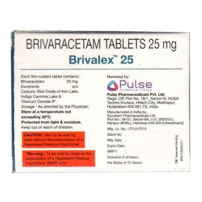 BRIVALEX 25 Tablet 15's - Epilepsy/Convulsion-Ant