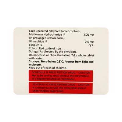 Obimet GX 0.5/500mg Tablet 10'S - Diabetes-Ant