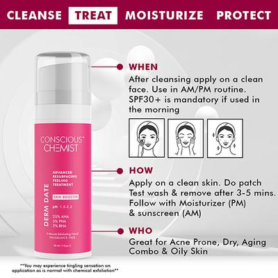 Conscious Chemist Advanced Resurfacing Peeling Solution 25% AHA + 2% BHA + 5% PHA Exfoliating Facial Serum 30 ml - Face Serum