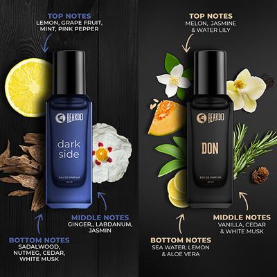 Beardo Assorted Perfume Giftset for Men Tsunami, Dark Side, Mariner and Don 4 x 20ml 1's - Men Perfumes (Edt/Edp)