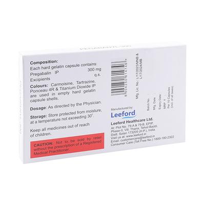 PEGABANYL 300 Capsule 10's - Neuropathic Pain-Dru