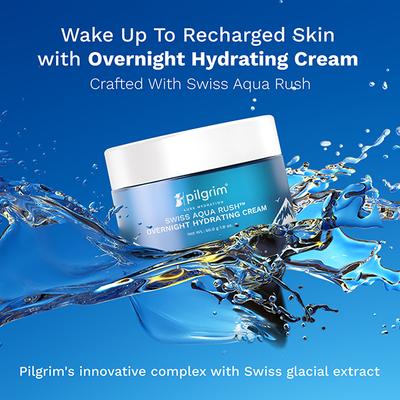 Pilgrim Swiss Aqua Rush Overnight Hydrating Cream for Overnight Intense Hydration 50 gm - Night Cream