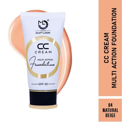 Matt Look CC Cream Multi Action Foundation- Color Correcting Full Coverage Natural Finish Concealing Blemishes, Dark Circles 04 60 ml - Foundation