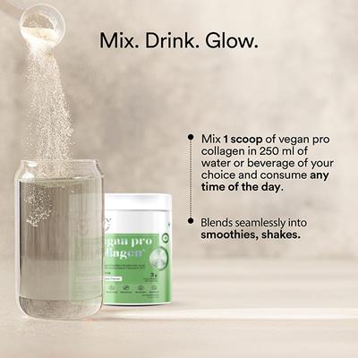 Wellbeing Nutrition Vegan Pro Collagen, Clinically Proven Plant Based Collagen Peptides Gotu Kola, Ginseng, Vitamin C and E - Lemon Lime Flavour 200 g - Multi-Vitamins