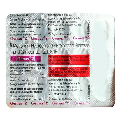 GEMER 2 Tablet 15's - Diabetes-Ant