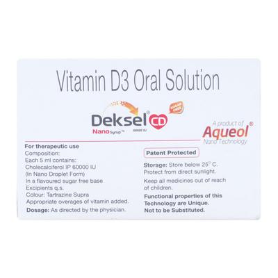 DEKSEL CD NANO SUGAR FREE 60000iu Syrup 5ml - Supplements-Vam