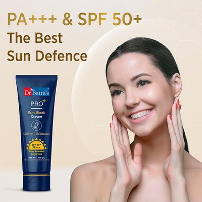 Dr Batras Pro+ Sun Block Cream for Sun Protection, Enriched with Saffron 100 gm - Face Sunscreen