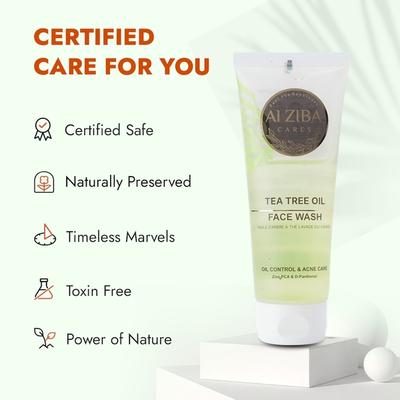 Alziba Cares Face Wash - Tea Tree Oil 100 ml - Face Washes