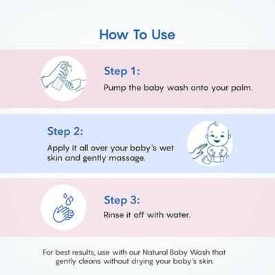 The Moms Co. Natural Baby Wash with Organic Chamomile Oil, Avocado Oil & Organic Aloe Vera 400ml - Creams, Lotions & Oils