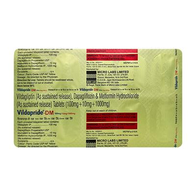 VILDAPRIDE DM 100/10/1000 Tablet 10's - Diabetes-Ant