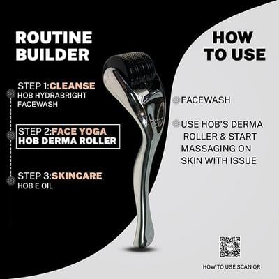 House of Beauty Derma Roller 0.50Mm Reduces Pigmentation, Fade Pimples & Acne Scars 1's - Derma Rollers