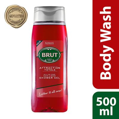 Brut Attraction Total All-In-One Hair & Body Shower Gel 500 ml - Shower Gels & Body Wash
