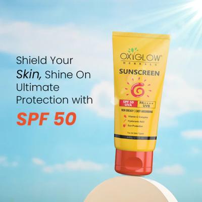 OxyGlow Herbals Sunscream with SPF 50 UVA PA ++++ UVB 60 gm - Body Sunscreen
