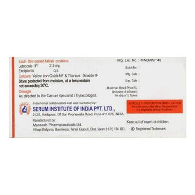 Letsi 2.5mg Tablet 5'S - Cancer Oncology-Hor