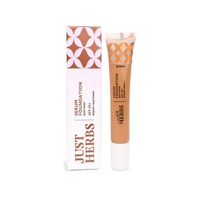 Just Herbs Serum Foundation Dewy Finish SPF 30 + Rosehip+ Rice Starch 05-Sand 20gm - Foundation