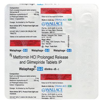 Walaphage G 2/500mg Tablet 15'S - Diabetes-Ant
