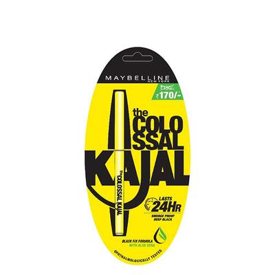 Maybelline New York Colossal Kajal, 24 Hr Smudge Proof Waterproof Deep Black 0.35gm - Kajal & Kohls