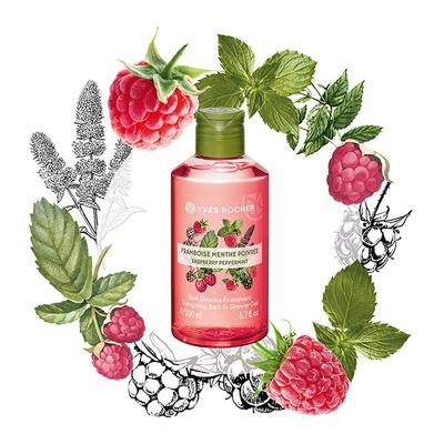 Yves Rocher Energizing Bath And Shower Gel Raspberry Peppermint 200 ml - Shower Gels & Body Wash