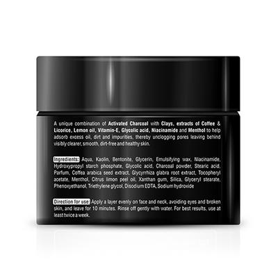 Greeko Man Charcoal Clay Mask 100 gm - Masks & Peels