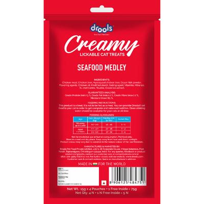 Drools Creamy Lickable Cat Treats - Seafood Medley (Buy 4 Get 1) 1's - Petfood