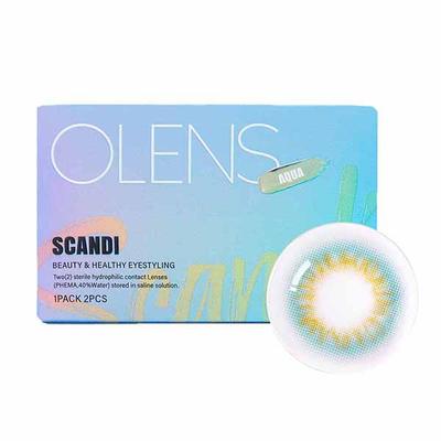 O-Lens Scandi Monthly Coloured Contact Lenses - Aqua ( 0.00 ) 1's - Eyecare Lenses