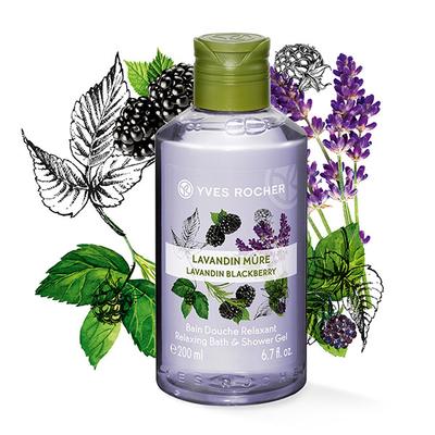 Yves Rocher Relaxing Bath And Shower Gel Lavandin Blackberry 200 ml - Shower Gels & Body Wash