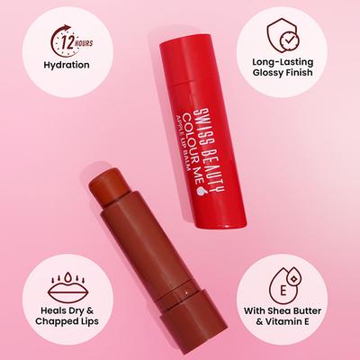 Swiss Beauty Colour Me Lip Balm-Apple Burst 4.5 gm - Lip Balms