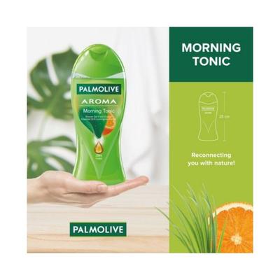 Palmolive Aroma Morning Tonic Body Wash Showergel Single Bottle with A Free Loofah 250 ml - Shower Gels & Body Wash