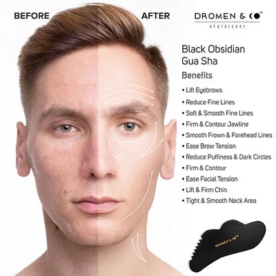 Dromen & Co Black Obsidian Gua Sha Stone for Men 110 gm - Massagers