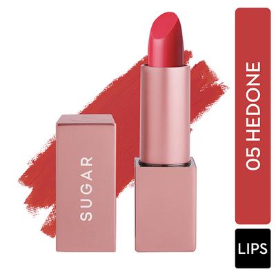 SUGAR Cosmetics Mettle Matte Lipstick - 05 Hedone (Orange toned Red) 3.6 gm - Lipsticks
