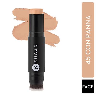 SUGAR Cosmetics Ace Of Face Foundation Stick - 45 Con Panna (Medium Beige Golden Undertone) 12 gm - Foundation