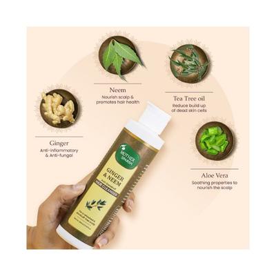 Mother Sparsh Ginger & Neem Anti-Dandruff Hair Cleanser 200 ml - Shampoos