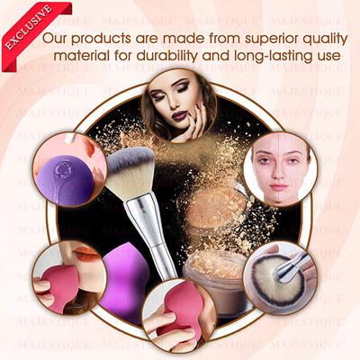 Majestique Foundation Brush with Sponge, Dual-Use Blender Sponge - Multicolor 2's - Makeup Kits & Sets