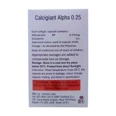 CALCIGIANT ALPHA 0.25 Softgel Capsule 10's - Osteoporosis-Age