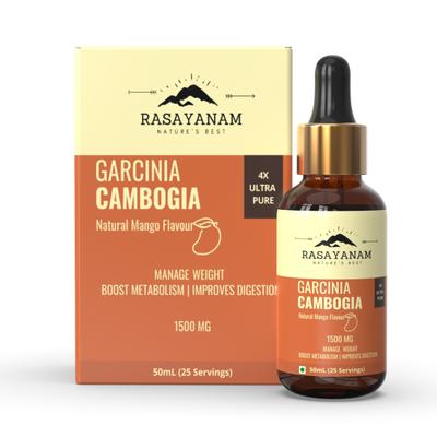 Rasayanam Garcinia Cambogia 1500 MG Liquid - Natural Mango Flavour 50 ml - Weight Loss