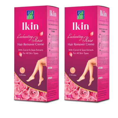 Astaberry Ikin Hair Removal Creme - Rose (Pack of 2 x 60 gm) - Shaving & Hair Removal