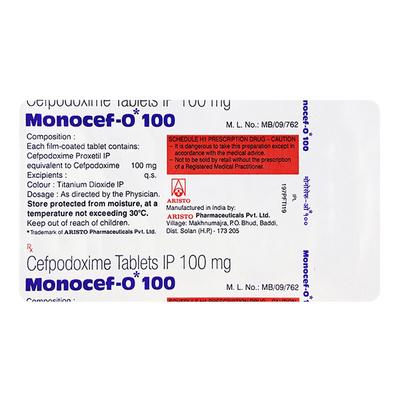 Monocef O 100mg Tablet 10'S - Bacterial Infections-Cep