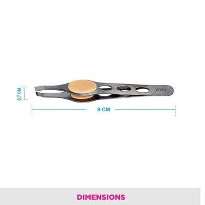 Vega Tweezer with Rubber Grip, Square Tip, 1 Piece (TW-04) 15 gm - Tweezers