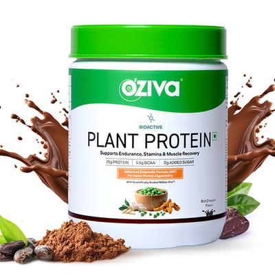 Oziva Bioactive Plant Protein (25G Vegan Protein) For Endurance & Muscle Recovery Plant-Based Protein (500G, Chocolate) 1's - Multi-Vitamins