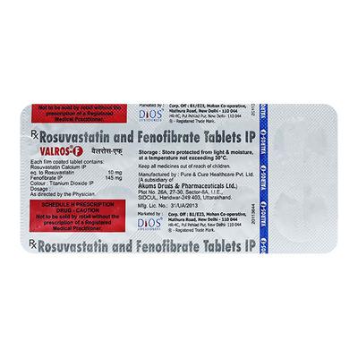 VALROS F Tablet 10's - High Cholesterol-Dys