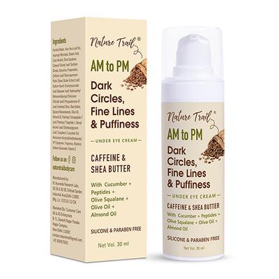 Nature Trail AM to PM Under Eye Cream with Caffeine, Peptides and Shea Butter 30 ml - Under Eye Creams & Serums