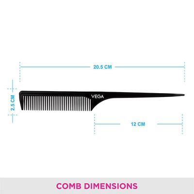 Vega Tail Hair Comb, for Women, Red (VC21272) 2's - Hair Combs