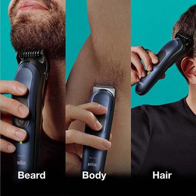 Braun MGK7450 11-in-1 Style Kit for Men from Gillette, All-in-One Tool 9 Attachments, Waterproof Blue 595 gm - Grooming Kits