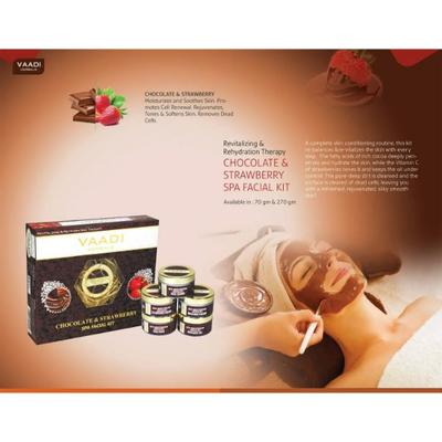 Vaadi Herbals Deep-Moisturising Chocolate SPA Facial Kit with Strawberry Extract 70 gm - Facial Kits