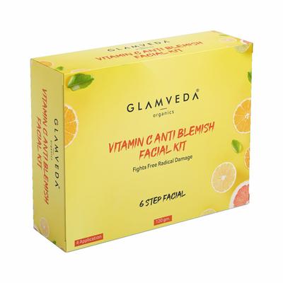 Glamveda Vitamin C Brightening and Anti Blemish Facial Kit 120 gm - Facial Kits