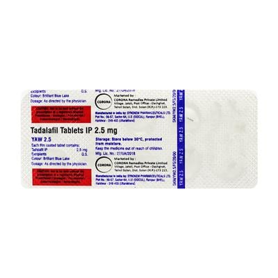 YAW 2.5 Tablet 10's - Impotence/Erectile Dysfunction (Ed)