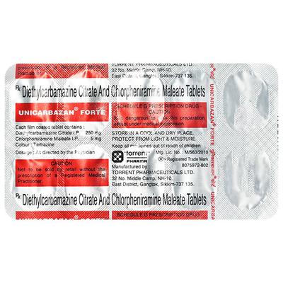 UNICARBAZAN FORTE Tablet 10's - Parasitic Worms-Ant