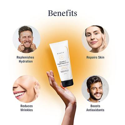 Arata Vitamin C Night Repair Gel With Pomegranate, Hyaluronic Acid & Cucumber 50 ml - Night Cream