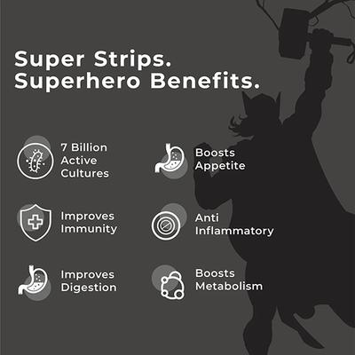 Wellbeing Nutrition Marvel Thor Melts Kids Organic Active Probiotic and Prebiotic Vitamin C and D3 (30 Strips) - Multi-Vitamins