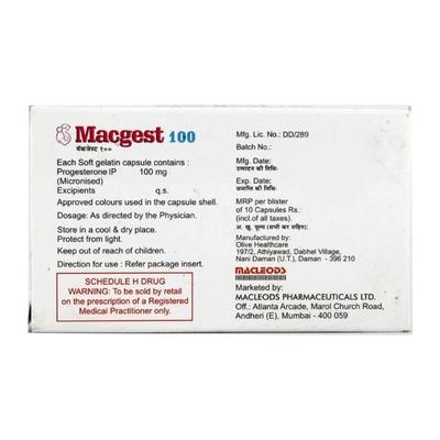Macgest 100mg Capsule 10'S - Hormonal Therapy-Oes